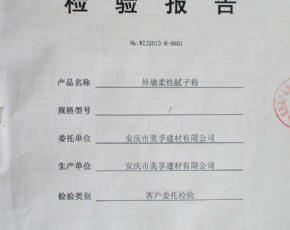 外墻柔性膩子粉檢驗報告